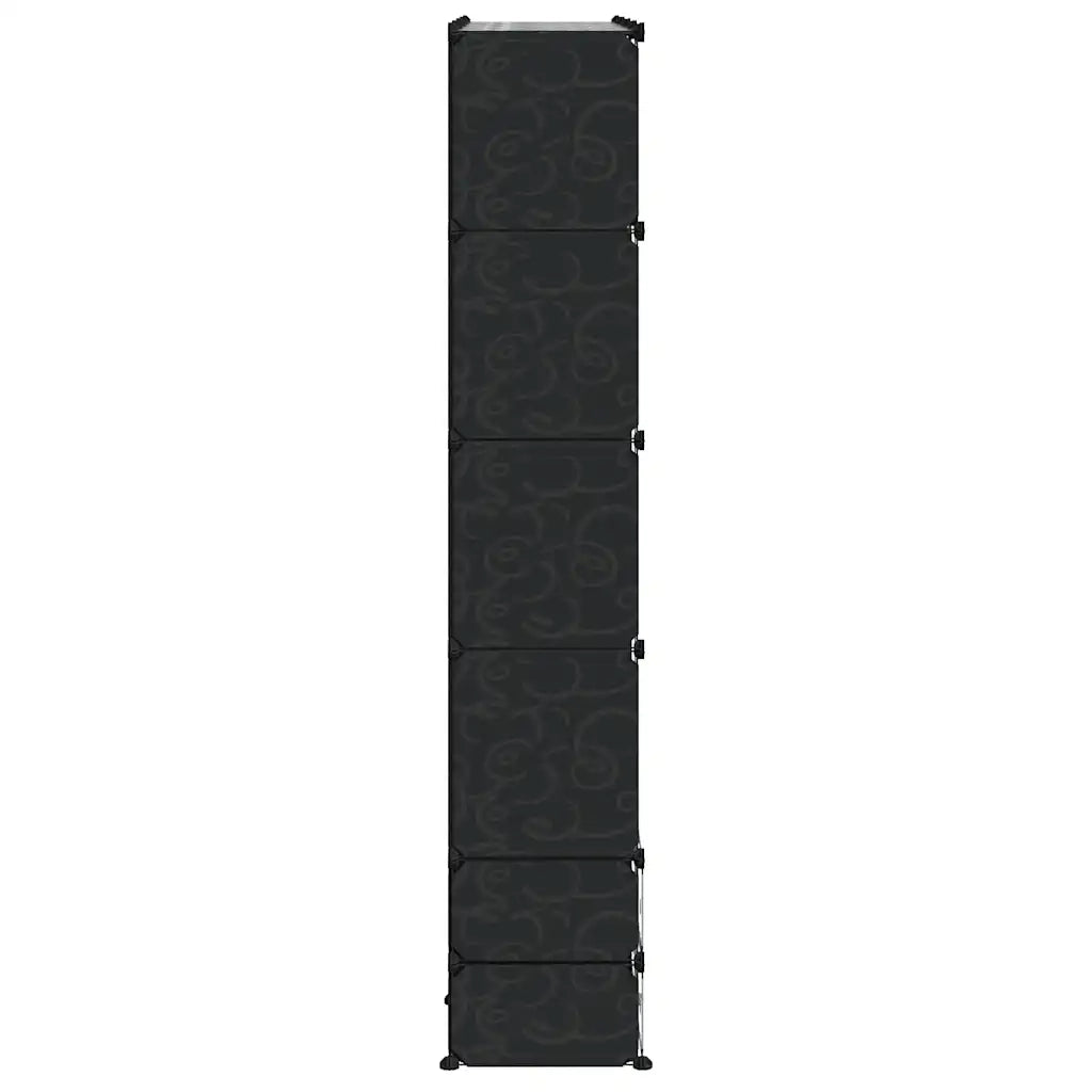 Armadietto Modulare 18 Scomparti Nero e Bianco 37x146x180,5 cm 240501