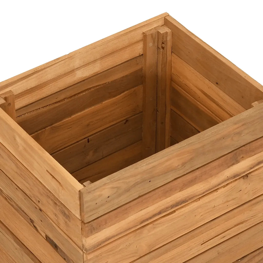 Letto Rialzato 50x40x55 cm Legno di Teak di Recupero e Acciaio 47424