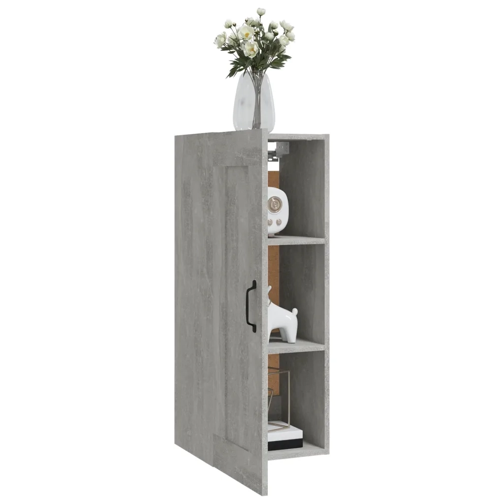 Armadietto a Muro Grigio Cemento 35x34x90 cm Legno Multistrato 812478