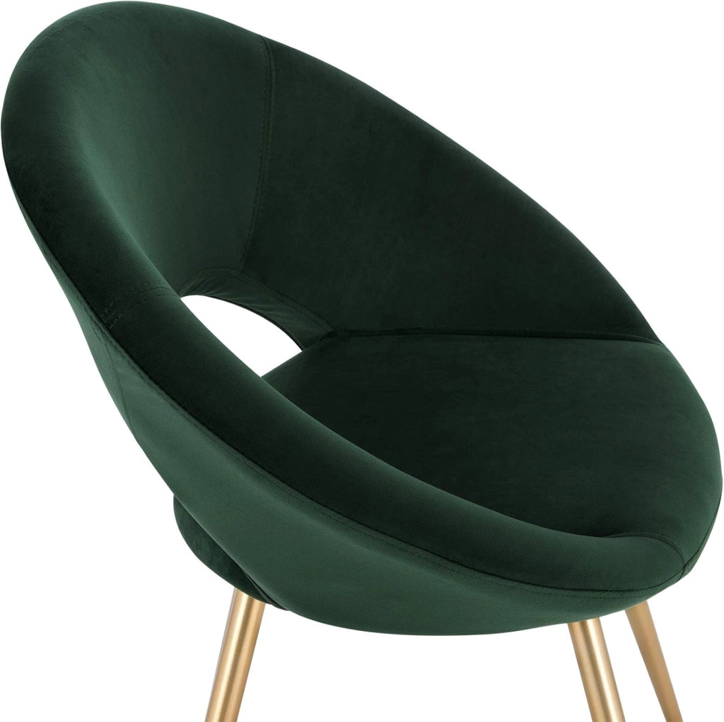 Set di 2 Sedie da Pranzo Poltrone in Velluto per Sala da Pranzo Soggiorno Moderna Sedia Con Schienale Braccioli Verde Scuro BH230dgn-2