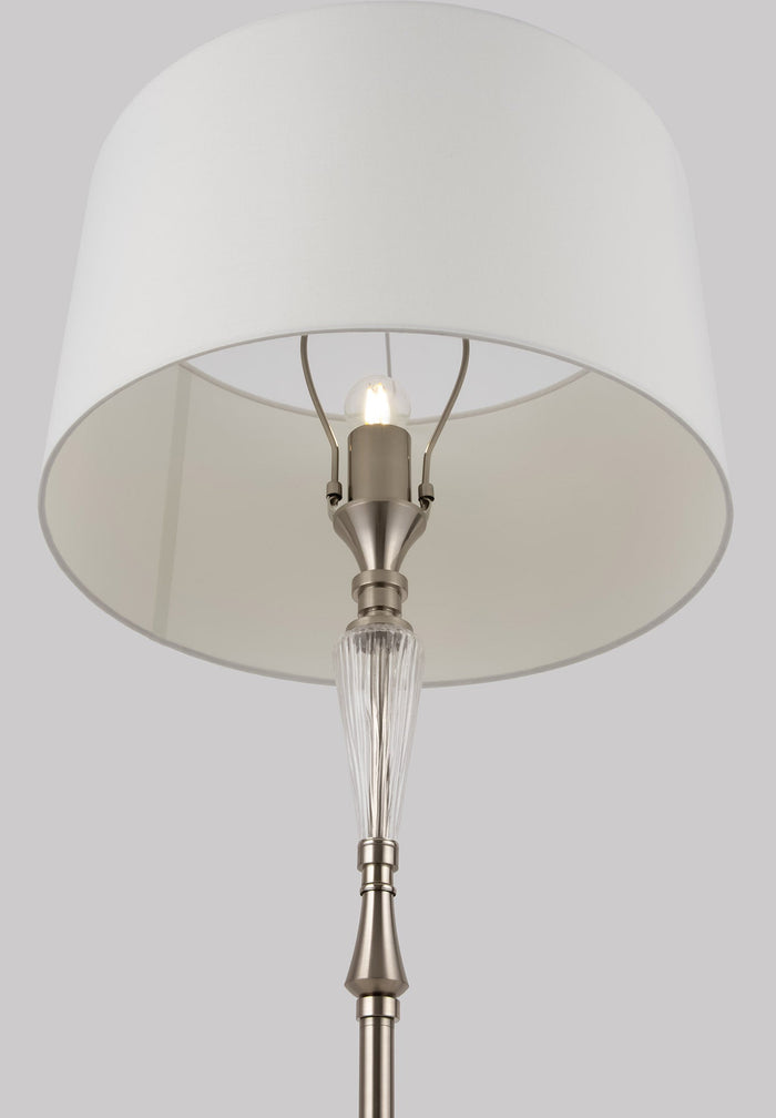 Lampada da terra Neoclassic in Metallo e Vetro Alicante Nickel