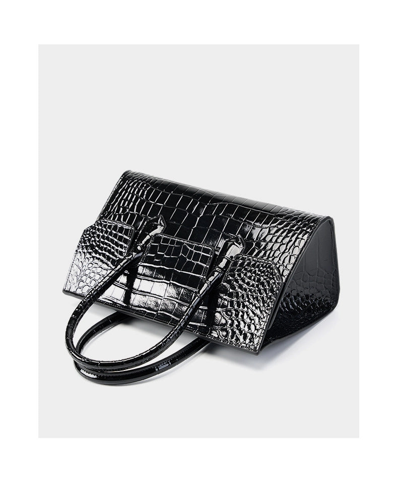 Borsa a tracolla da donna in vera pelle nera