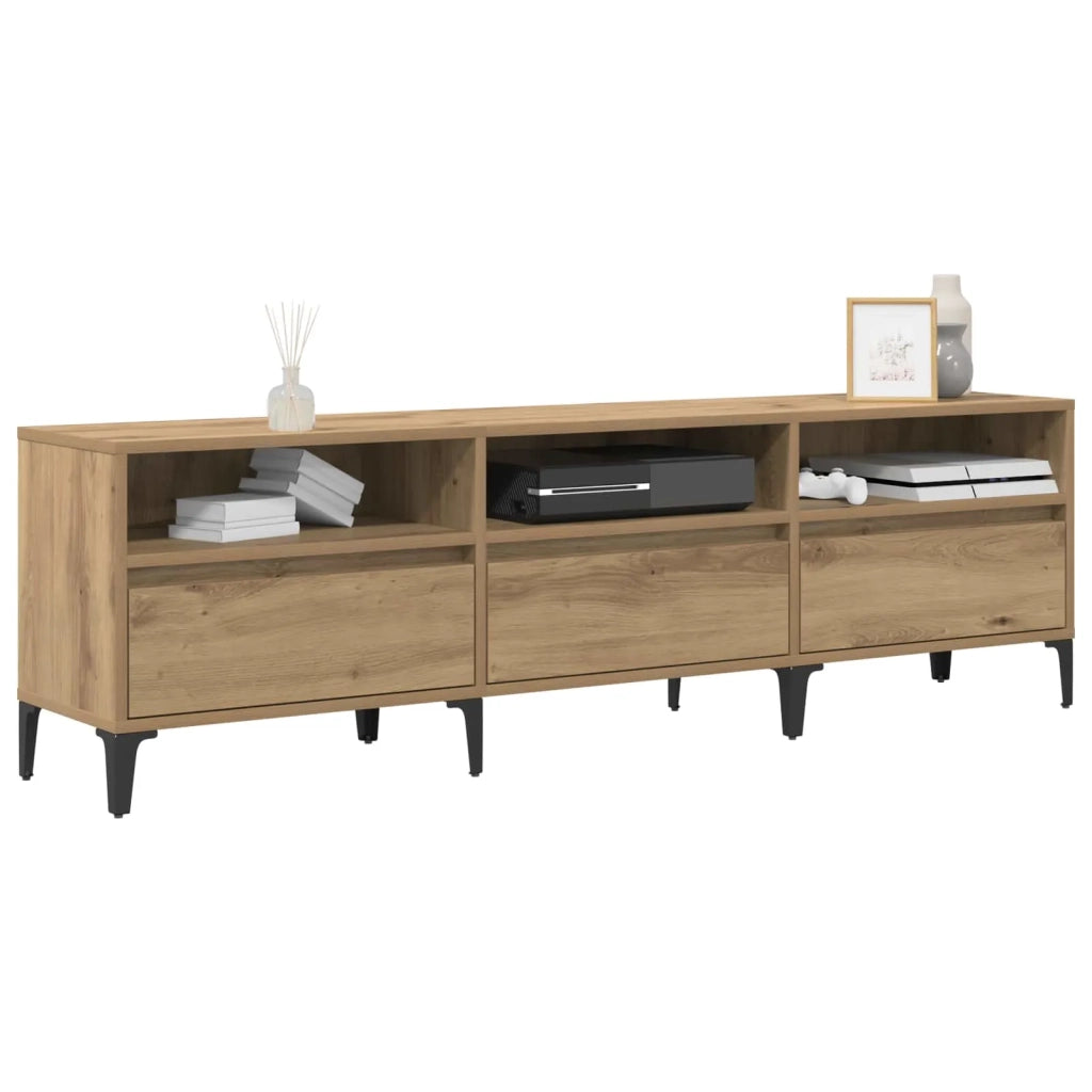 Mobile TV con cassetto Rovere artigianale 150 x 30 x 45 cm 879484