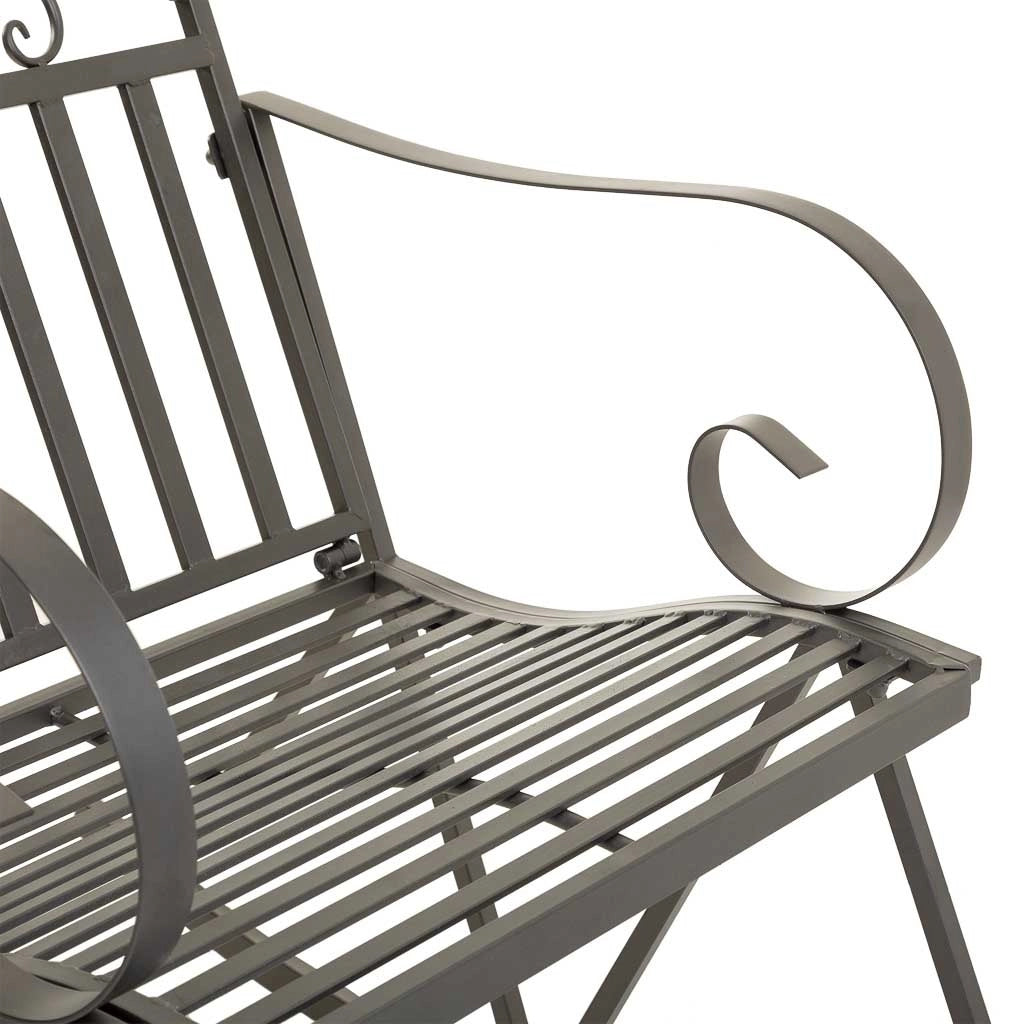 Sedia a dondolo in ferro battuto grigio 55x45x91h cm