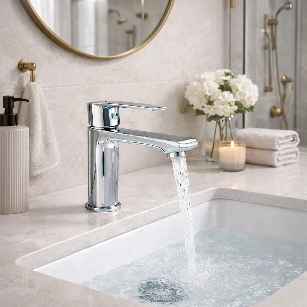 Rubinetto Lavabo Cromato Monocomando con Aeratore Anticalcare 94000