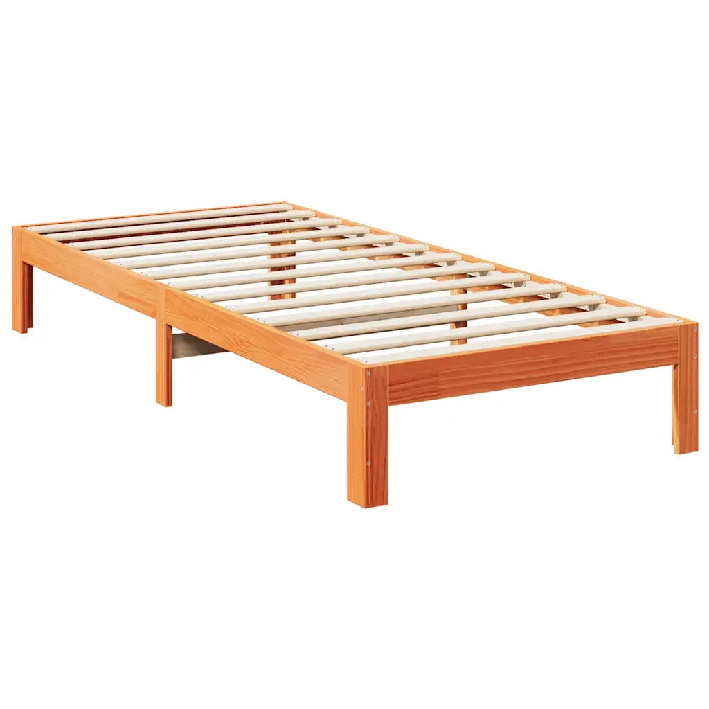 Letto senza Materasso Marrone Cera 80x200 cm Legno di Pino 859216