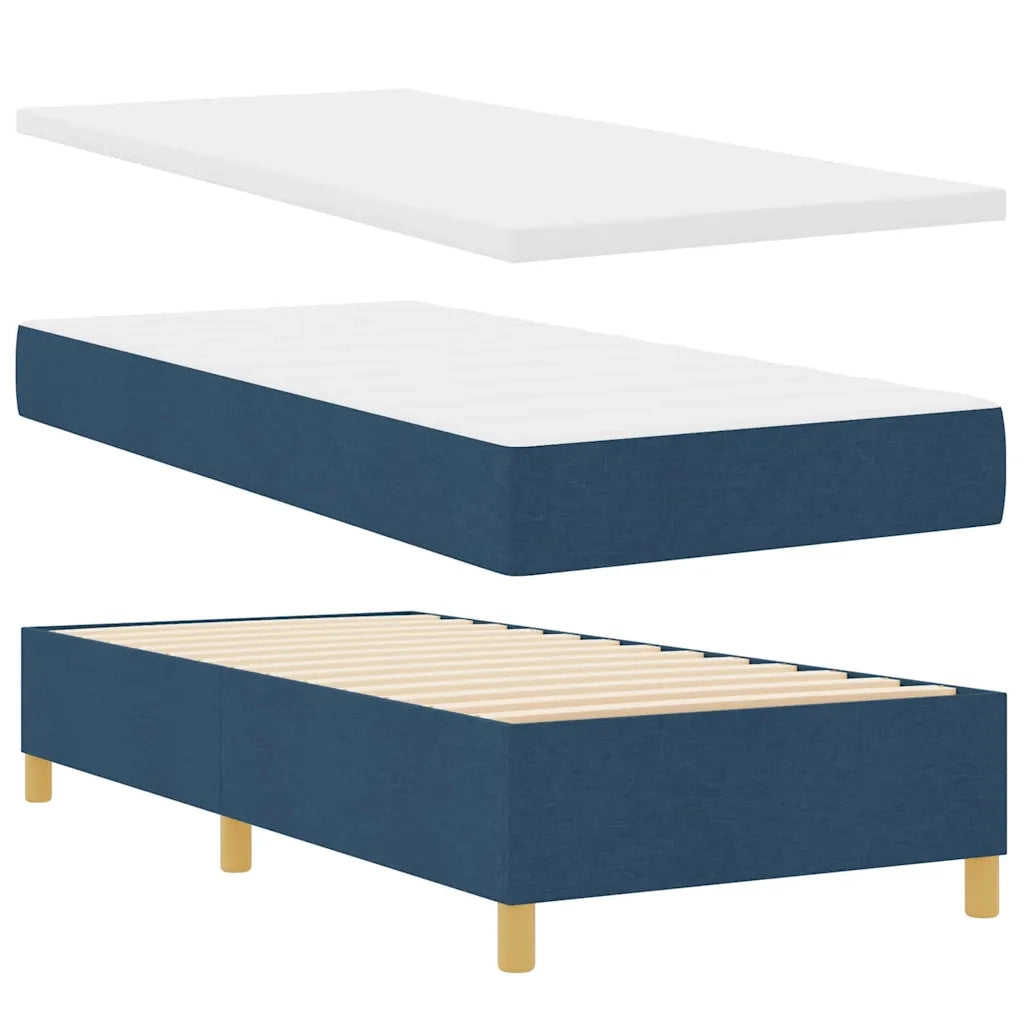 Letto a molle con materasso Blu 80 x 200 cm Tessuto