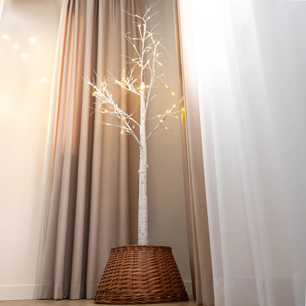 Copertura per supporto albero di Natale in vimini KADAX 50 cm, supporto a cestino naturale