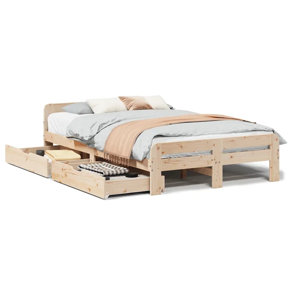 Letto senza Materasso 120x190 cm in Legno Massello di Pino