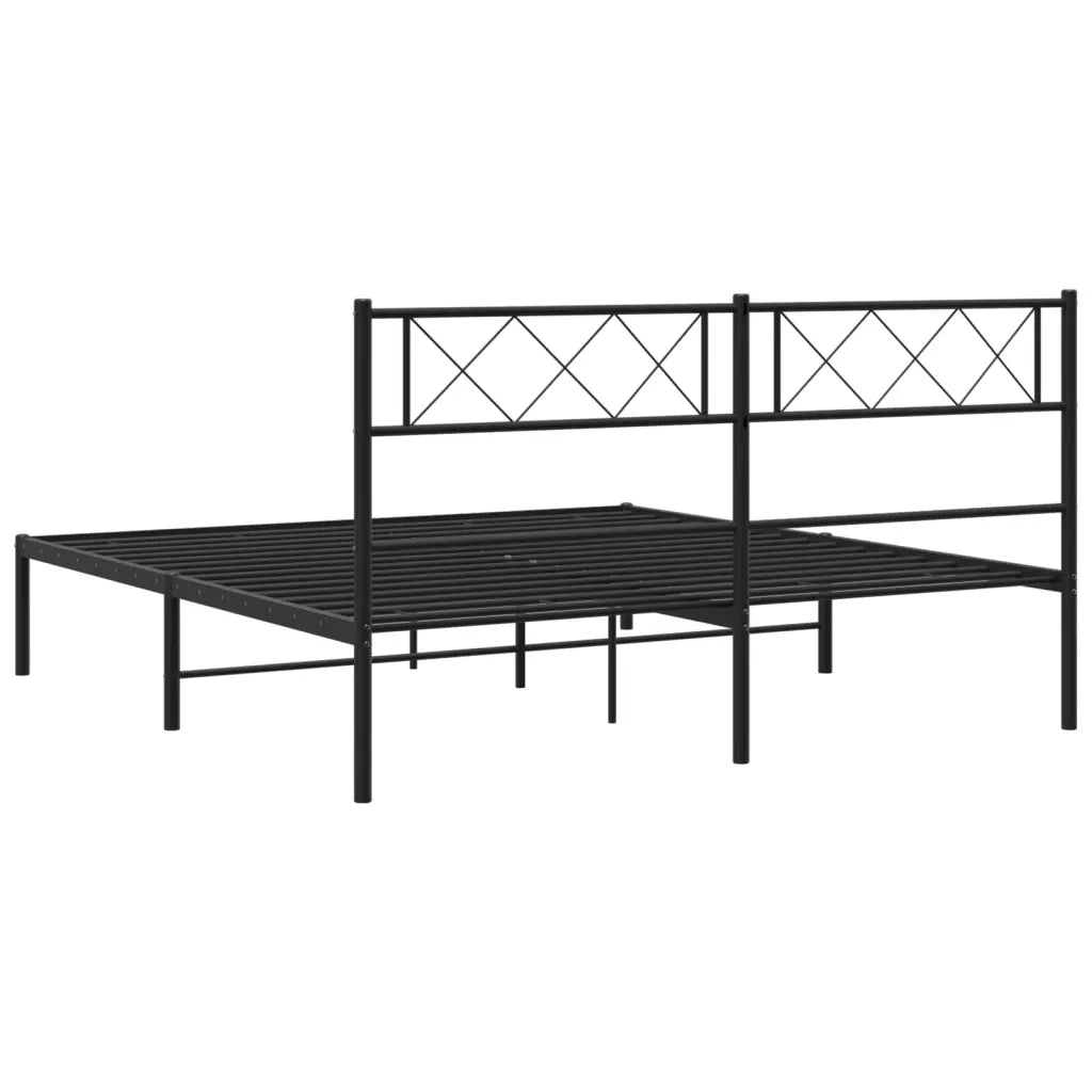 Giroletto con Testiera in Metallo Nero 140x200 cm 372278