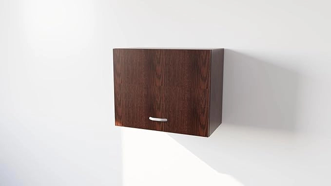 Pensile Cucina  in Legno Nobilitato Wengè Mobile Alto con 1 Anta, Pensile Componibile Moderno Made in Italy (H48XL60XP33cm)