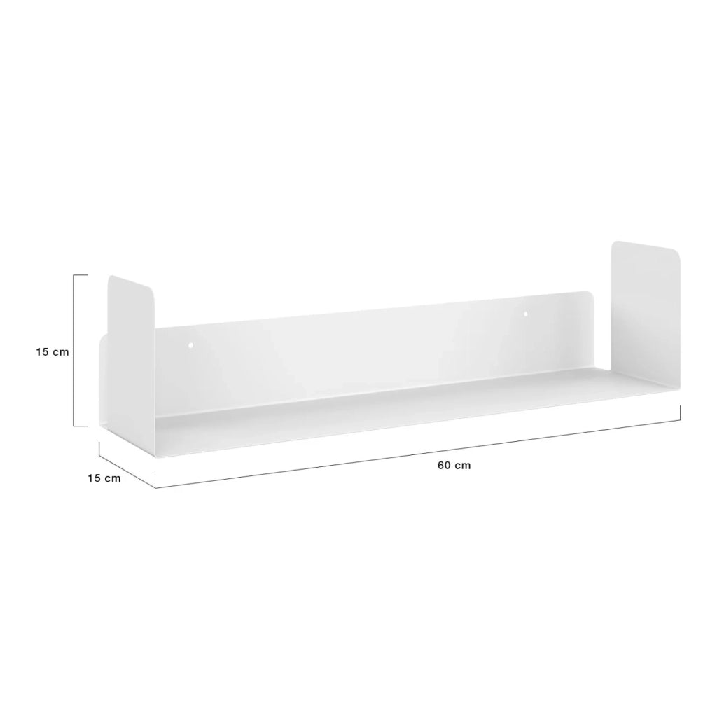 IDMarket - Set di 4 scaffali per libri bianchi METRA, 60x15 cm