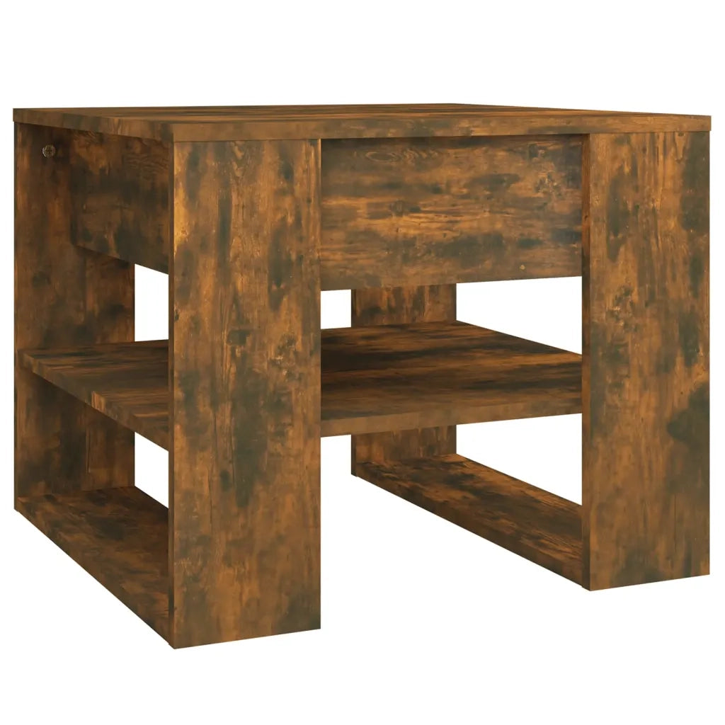 Tavolino da Salotto Rovere Fumo 55,5x55x45 cm Legno Multistrato 816931