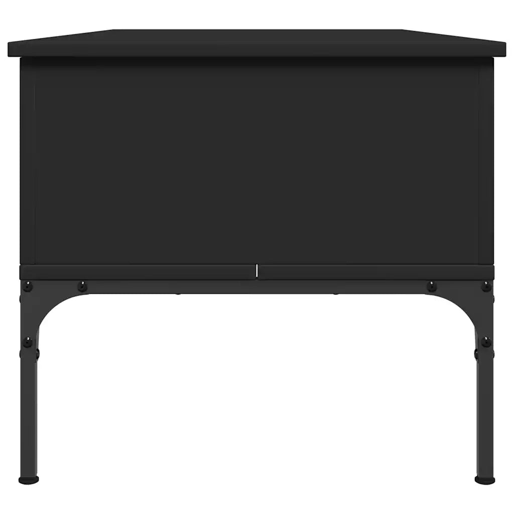 Tavolino Salotto Nero 100x50x45 cm Legno Multistrato e Metallo 845411