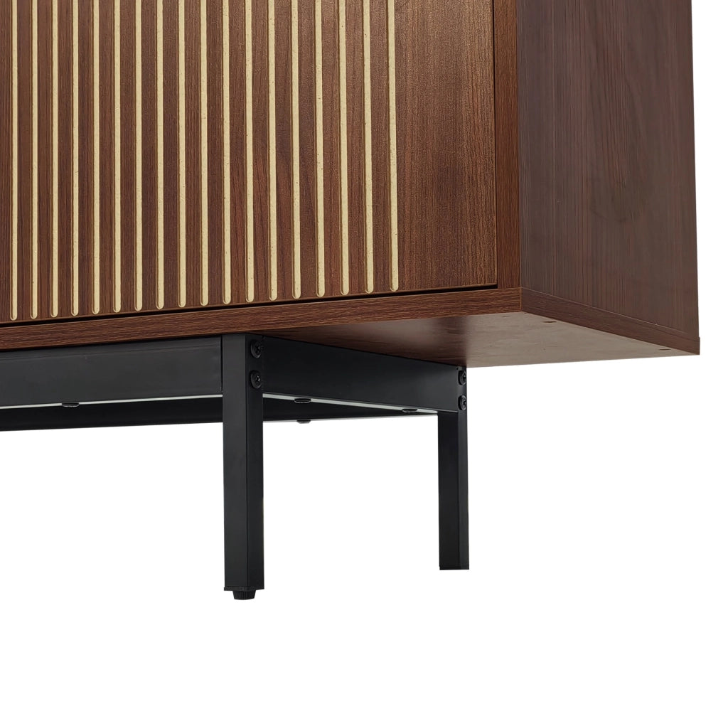 Mobile TV moderno 200 cm con LED smart Bluetooth, finitura noce e nero