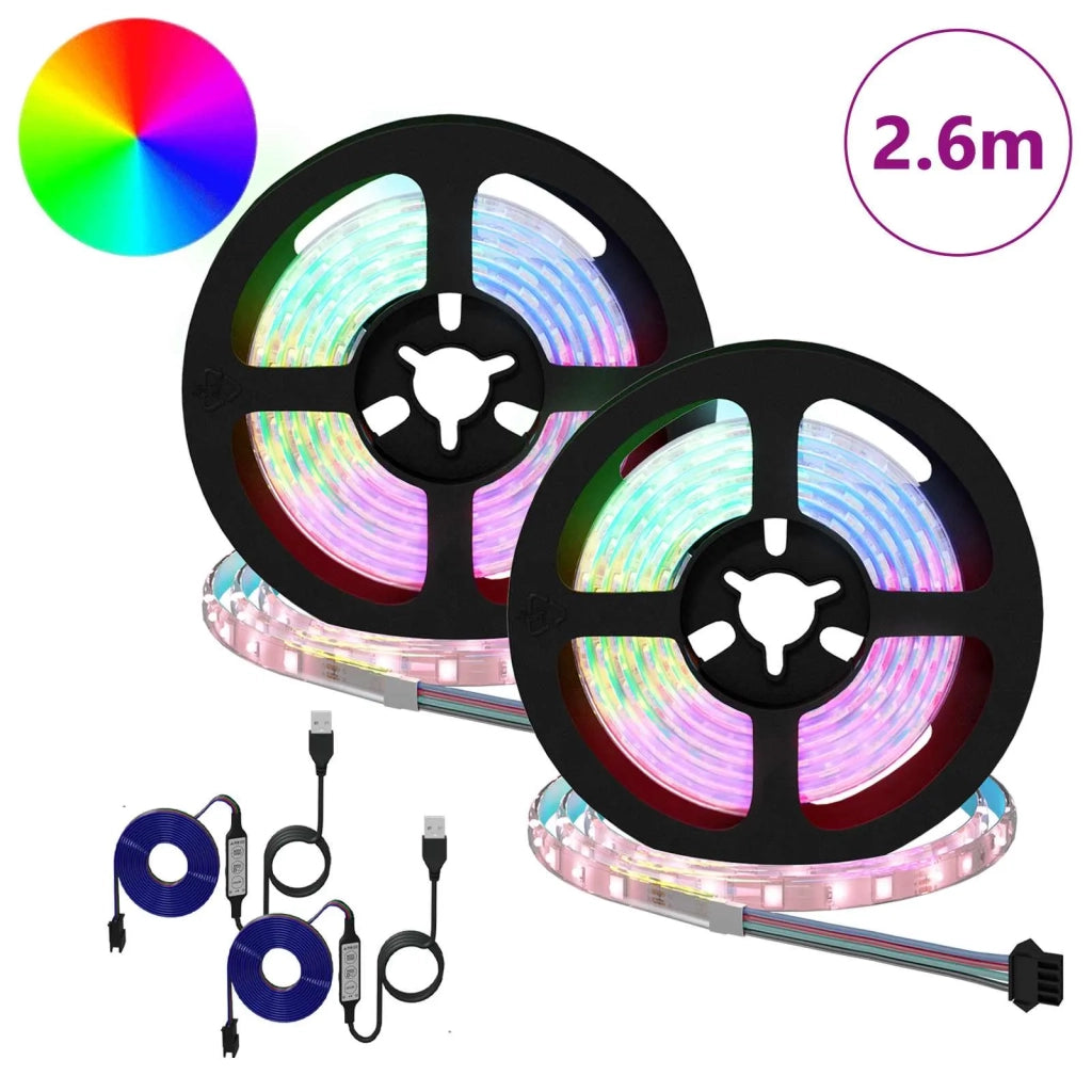 Striscia LED 2 pcs Nero e trasparente 1300 mm Rame e plastica