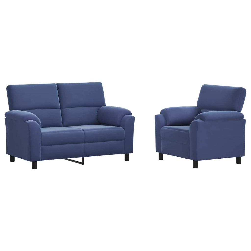 Set di divani 2 pcs Blu Polizia Velluto 3430432