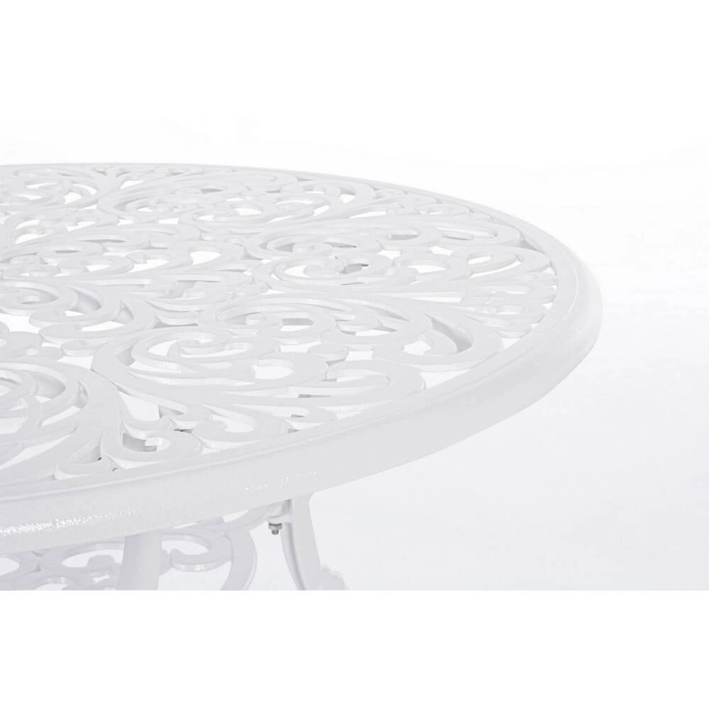 Tavolo da Giardino Rotondo in Alluminio Pressofuso con Decori - REGENCY
