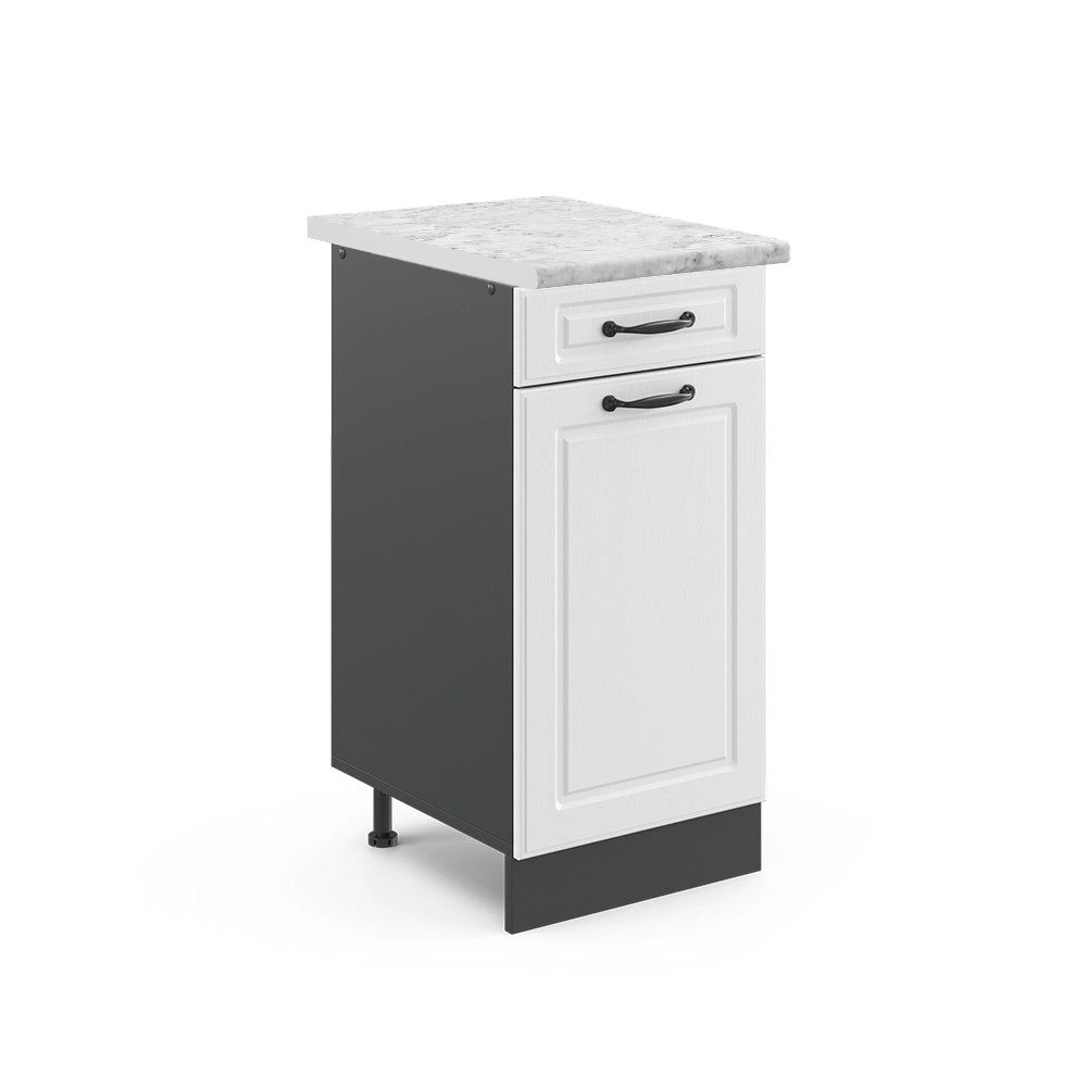 Vicco Mobiletto base per cucina Bianco casa di campagna 40 cm , PL Marmo