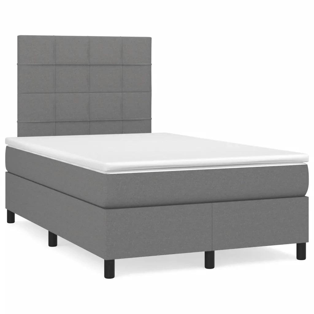 Giroletto a Molle con Materasso Grigio Scuro 120x190cm Tessuto 3269882
