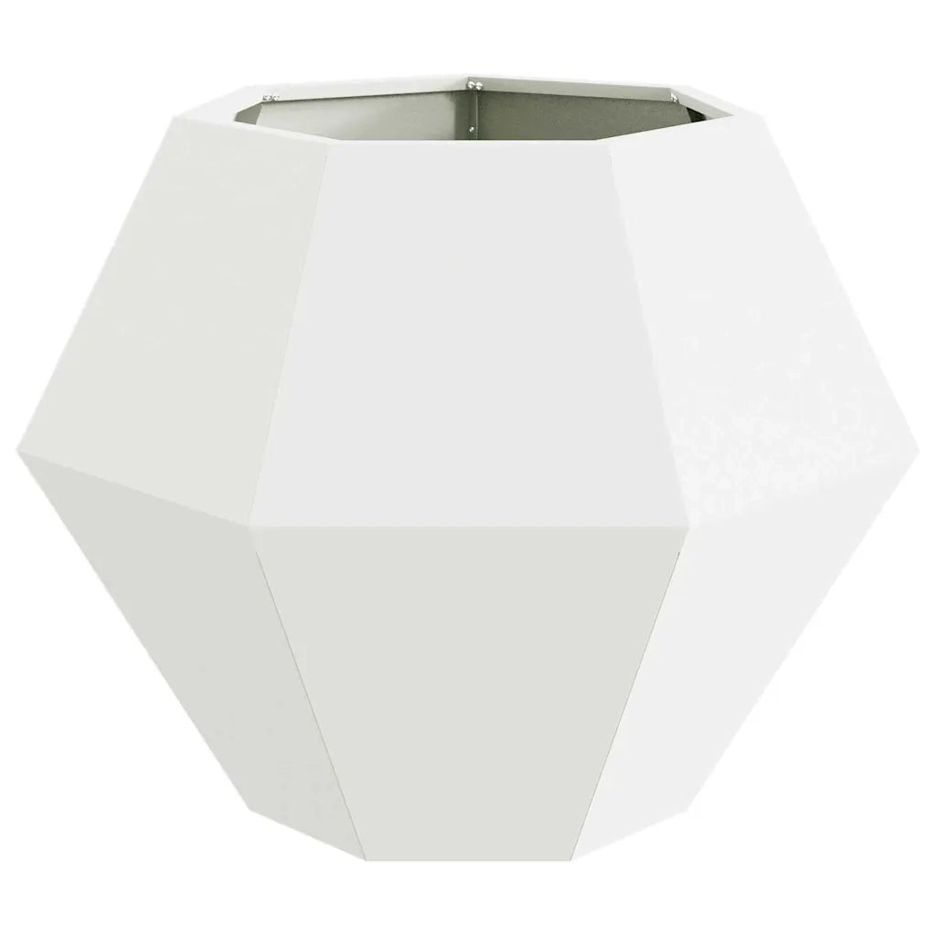 Fioriera 2 pcs Bianco 75 x 75 x 60 cm Acciaio