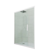 Porta doccia scorrevole 110 CM H 200 Vetro Trasparente Profilo Bianco Matt mod. Deco