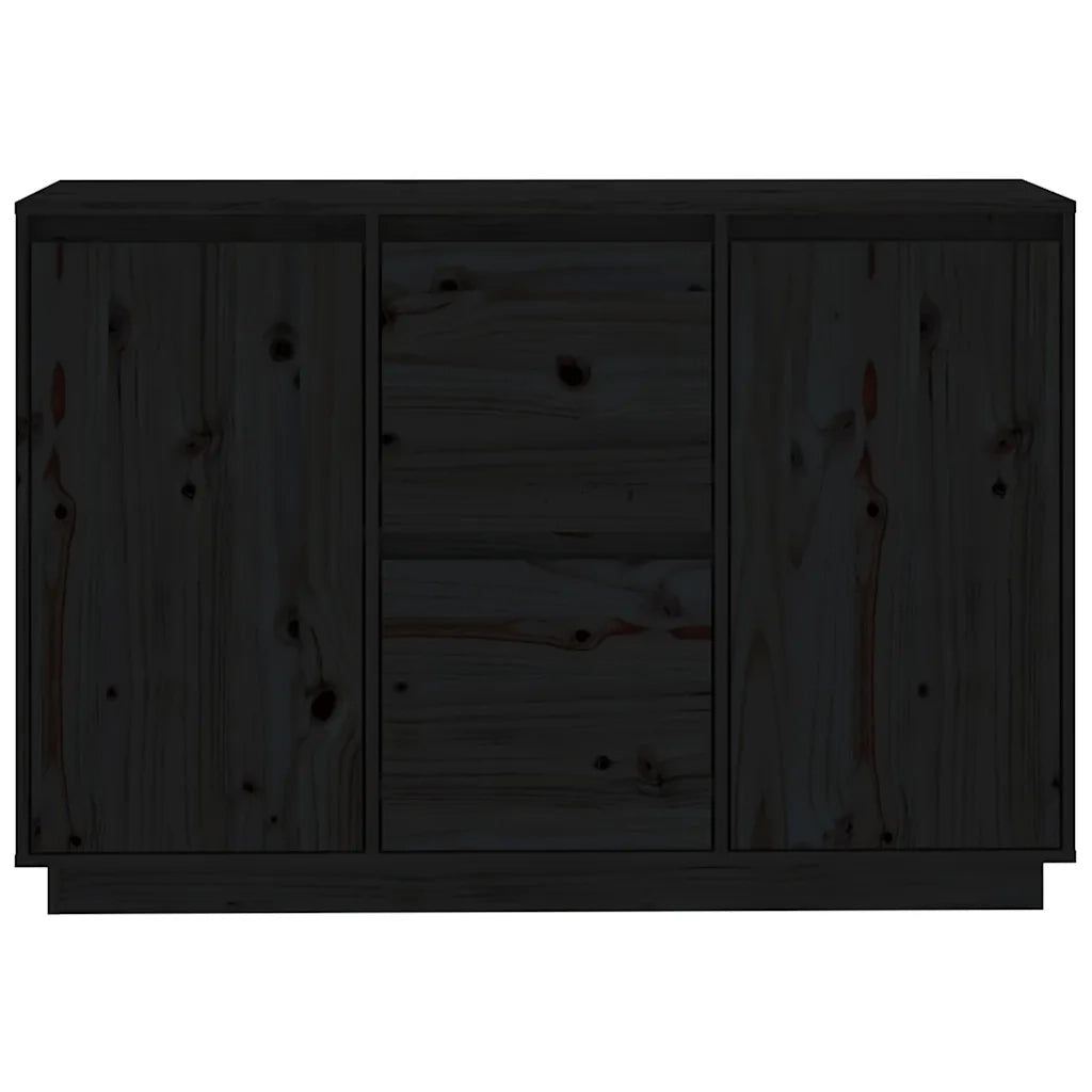 Credenza | Madia | Buffet da pranzo | Armadio da pranzo Nera 111x34x75 cm in Legno Massello di Pino