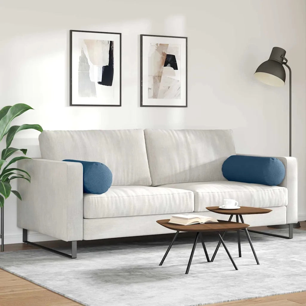 Cuscini a rullo 2 pcs Blu Ø 25 x 70 cm Tessuto