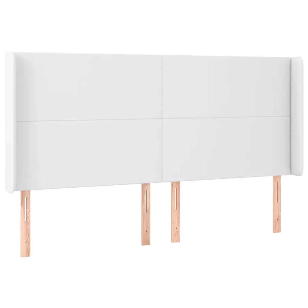 Testiera ad Orecchio-Testata con Orecchie Bianco 183x16x118/128 cm in Similpelle 736425