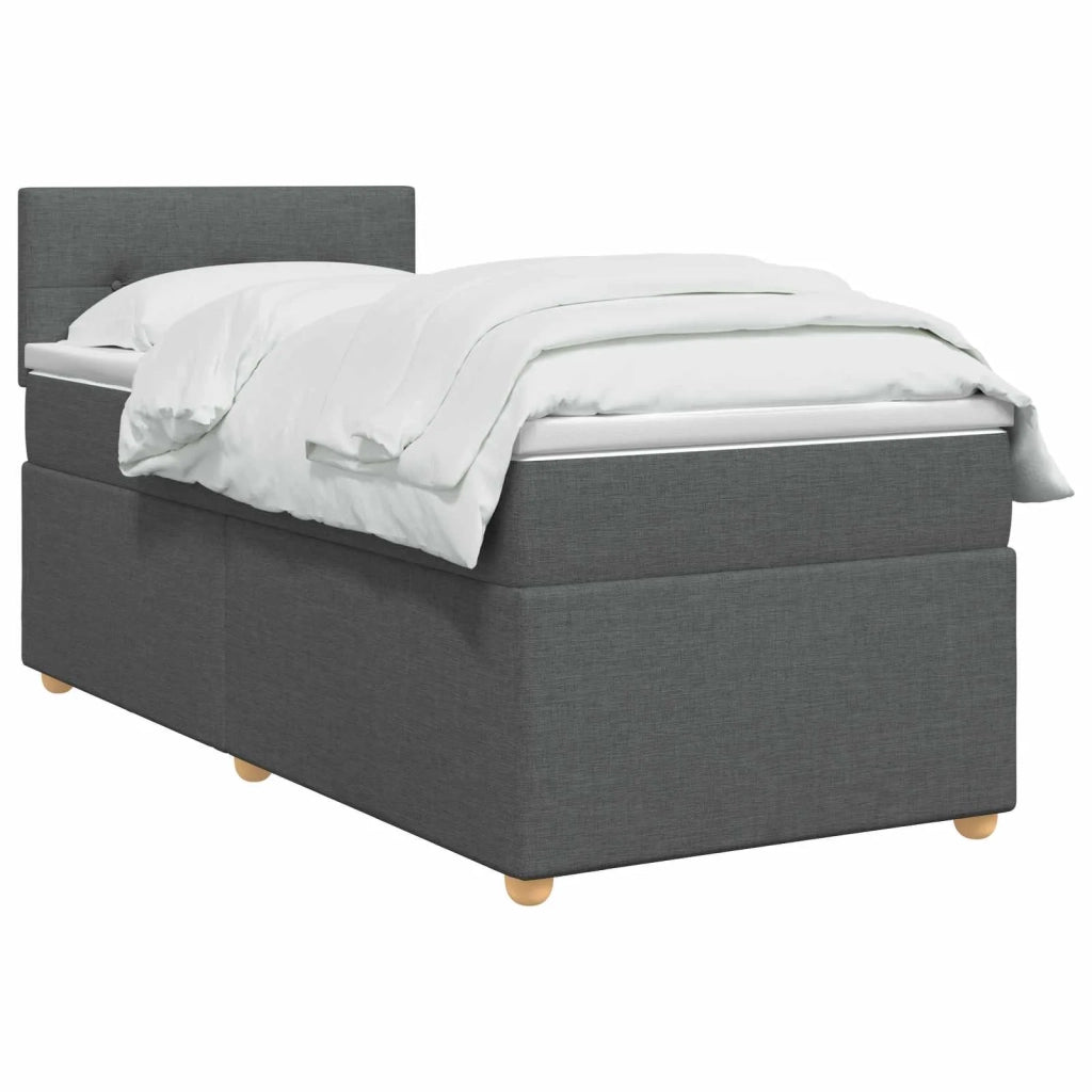 Letto box spring con materasso Grigio Scuro 80 x 200 cm Tessuto 3450826