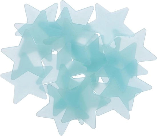 Set di adesivi per parete fluorescenti in plastica da 18 pezzi con stelle al buio - Blu - Decorazione per parete, casa, soffitto e camera da letto