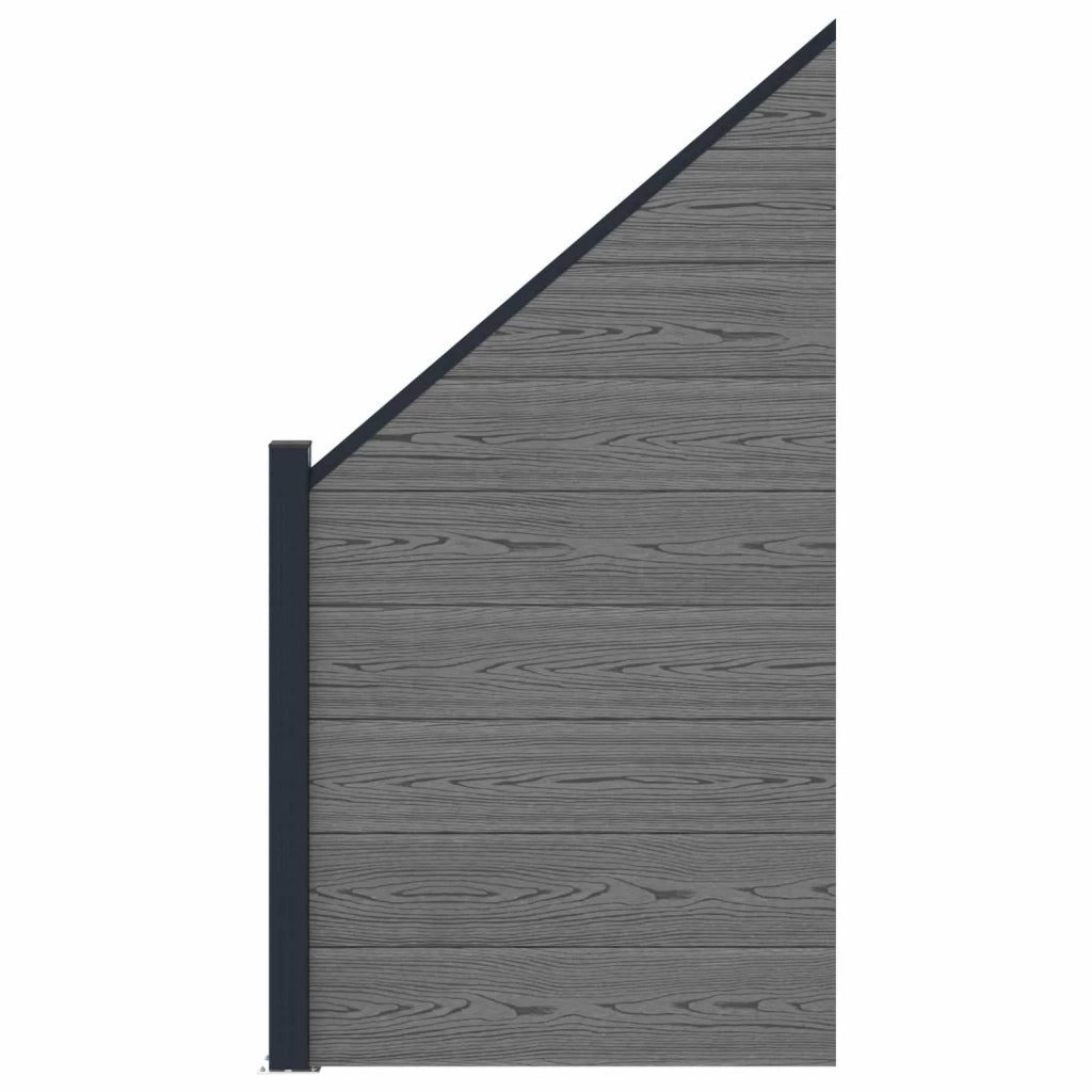 Set di Recinzione 95 x 180 cm WPC e Alluminio Grigio 42039062