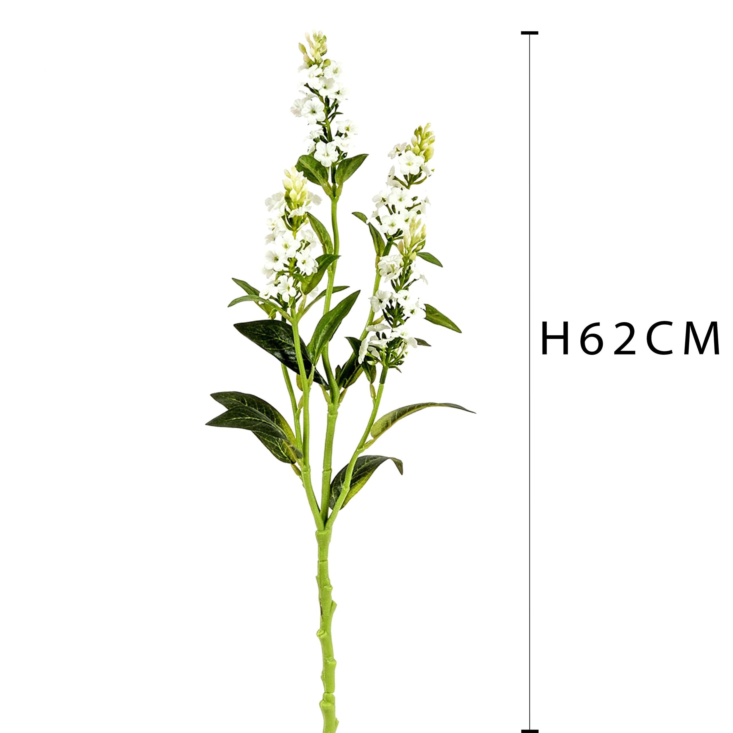 Set 6 Rami Artificiali di Bidens Composto da 5 Fiori Altezza 62 cm Bianco