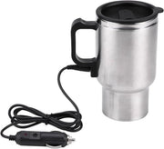 Verduttore di vapore per auto - Bicchiere in acciaio inossidabile - 12V - Caffè/Tea - Coperchio antimorsa - Riscaldatore per acqua/milco/te - 450 ml/15 oz
