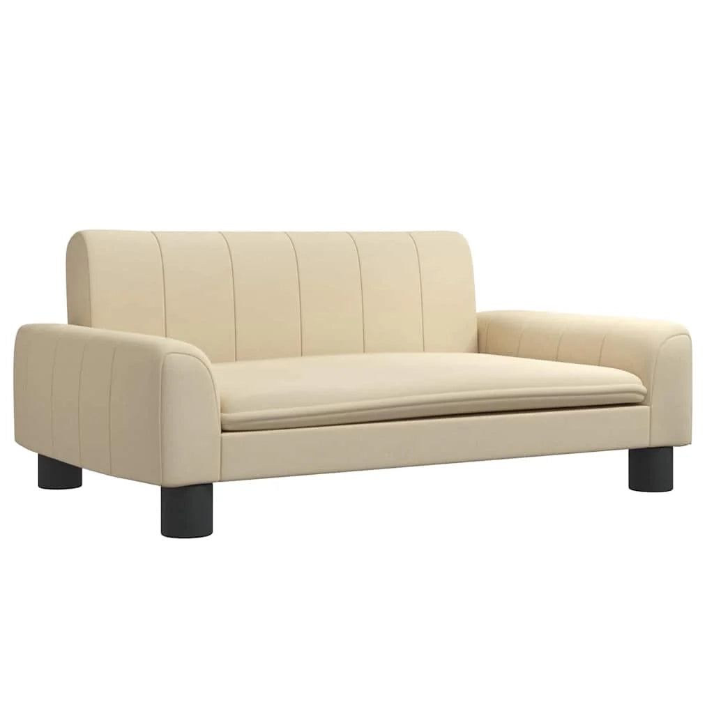 Cuccia per cani a forma di cesto comoda 70 x 45 x 30 cm tessuto color crema 02_0042844