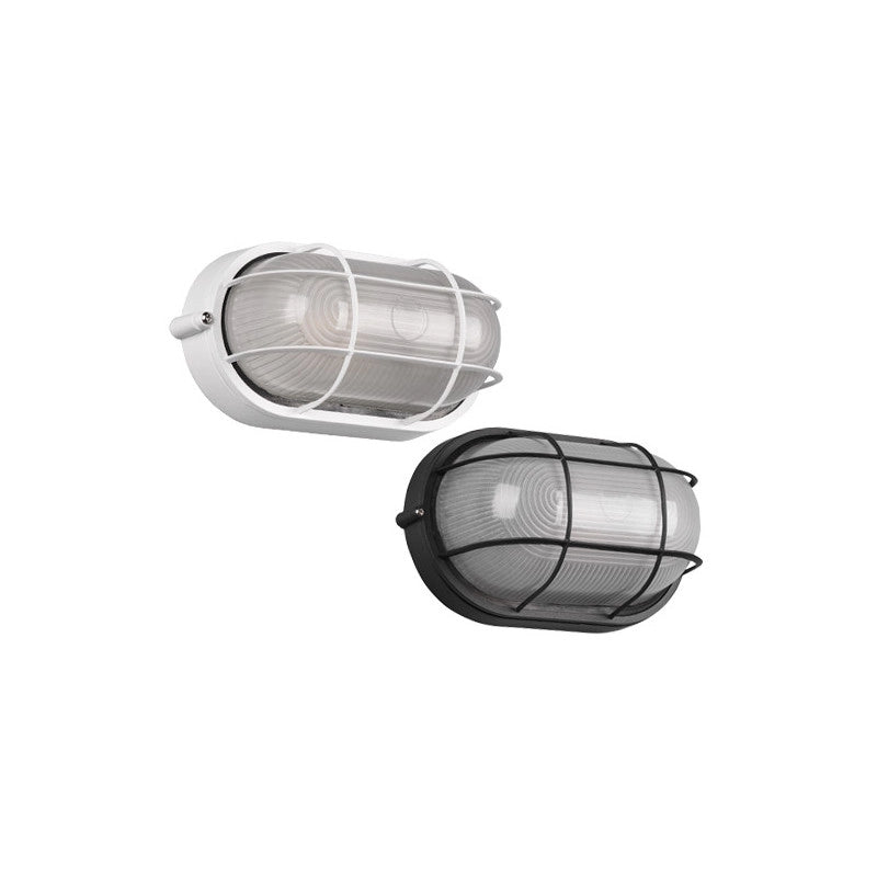 Plafoniera Ovale da Esterno 28 cm – Griglia Bianca – IP44 – Trio Lighting – Balconi, Corridoi Esterni