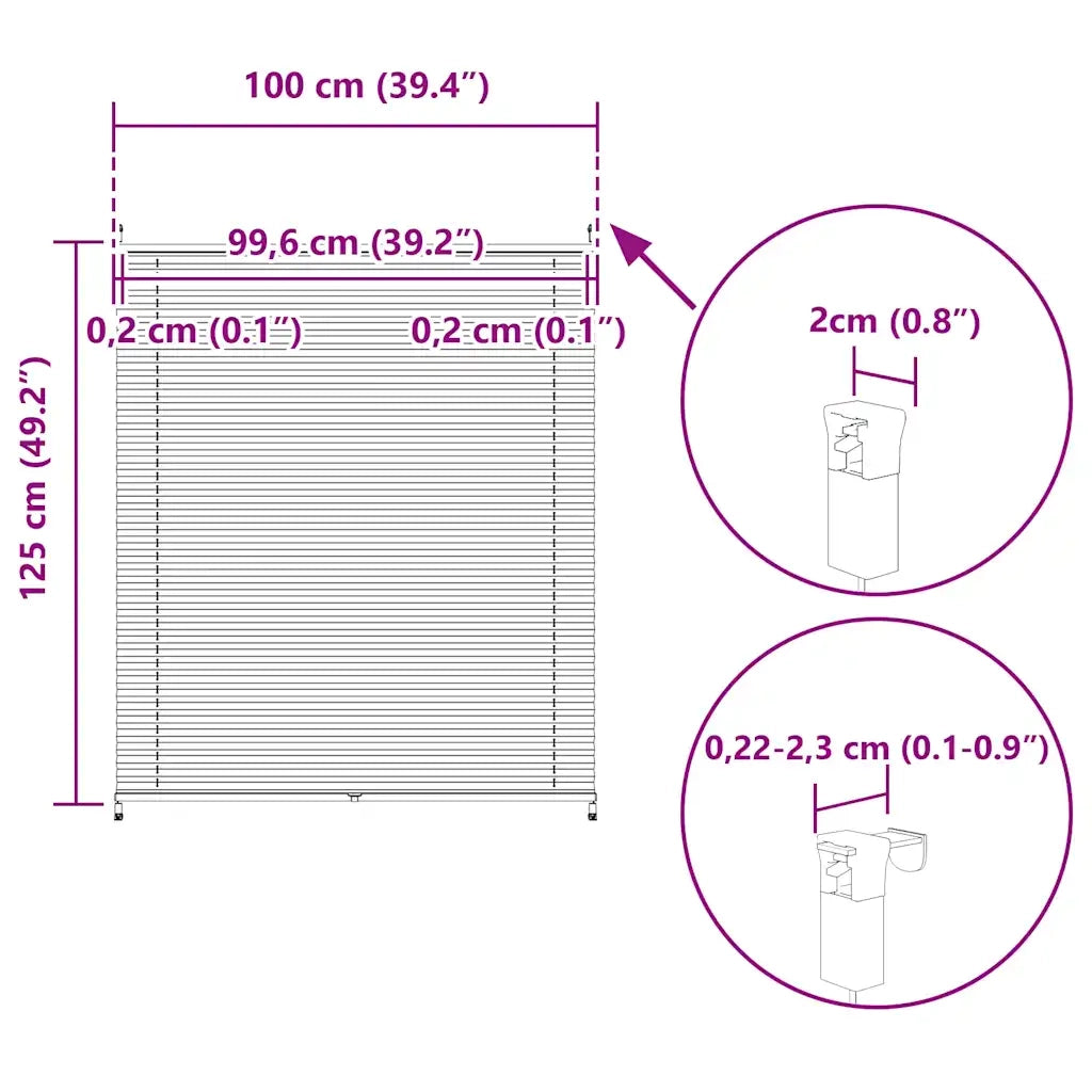 Tenda Plissettata | Tenda pliss¨¨ 100x125cm Crema