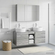 Set di mobili per il bagno 4 pcs Sonoma grigio 3406908