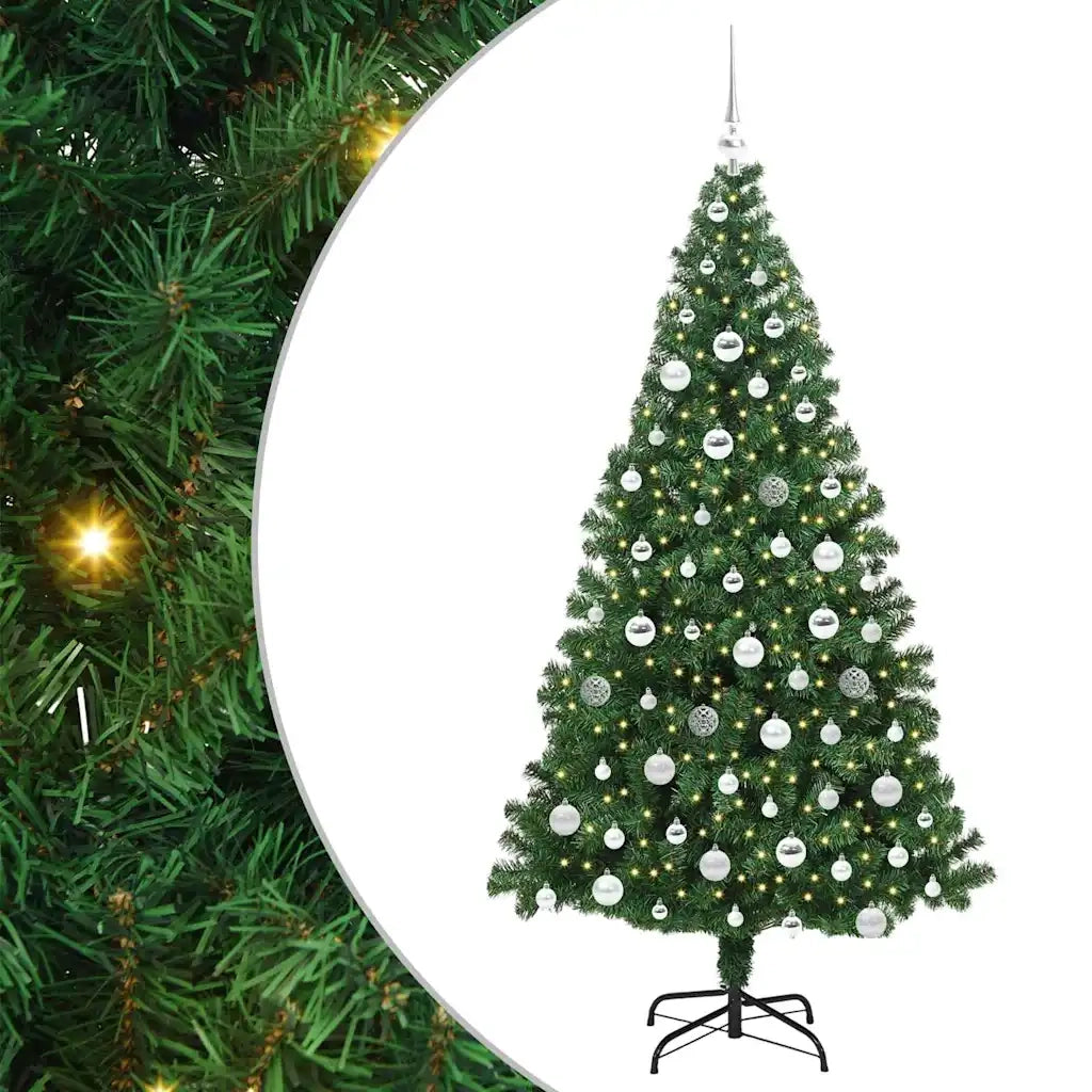 Albero di Natale artificiale con 300 LED Verde 180 cm 3396918