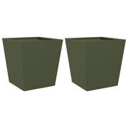 Fioriera aiuola rialzata fioriera aiuola giardino terrazza set da 2 verde oliva 40 x 40 x 40 cm acciaio verde 02_0039083