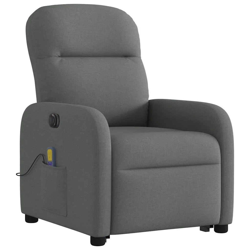 Poltrona Alzapersona Massaggi Elettrica Grigio Scuro Tessuto 3303003
