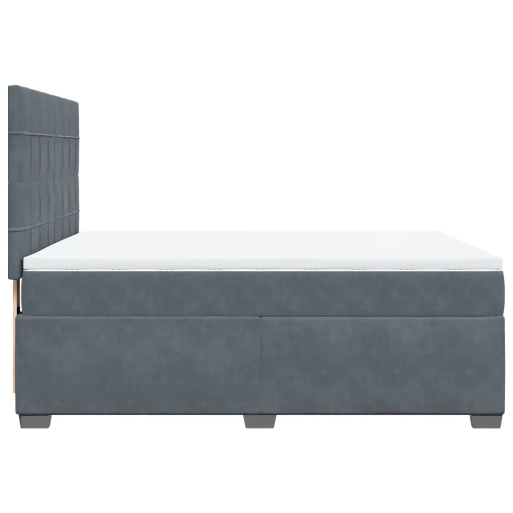 Giroletto a Molle con Materasso Grigio Scuro 140x190 cm Velluto 3290907