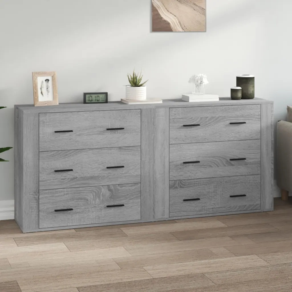 Credenze 2 pz | Madia | Buffet da pranzo | Armadio da pranzo Grigio Sonoma in Legno Multistrato