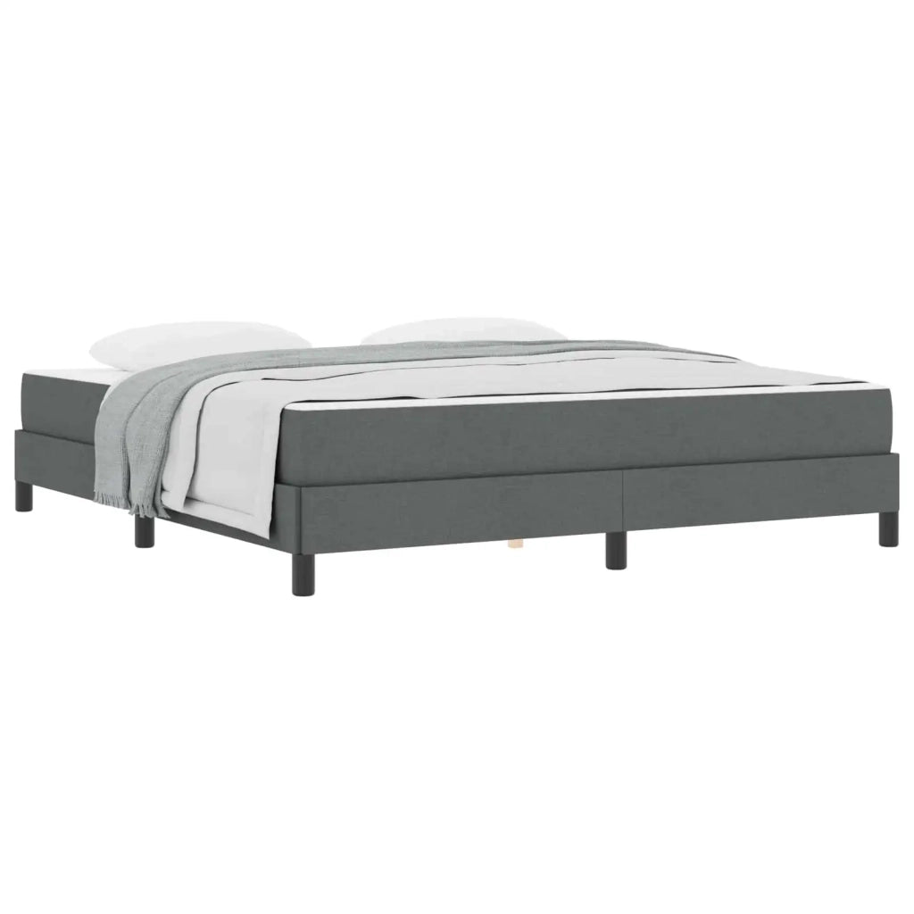 Letto a molle con materasso Grigio scuro 180 x 200 cm Tessuto