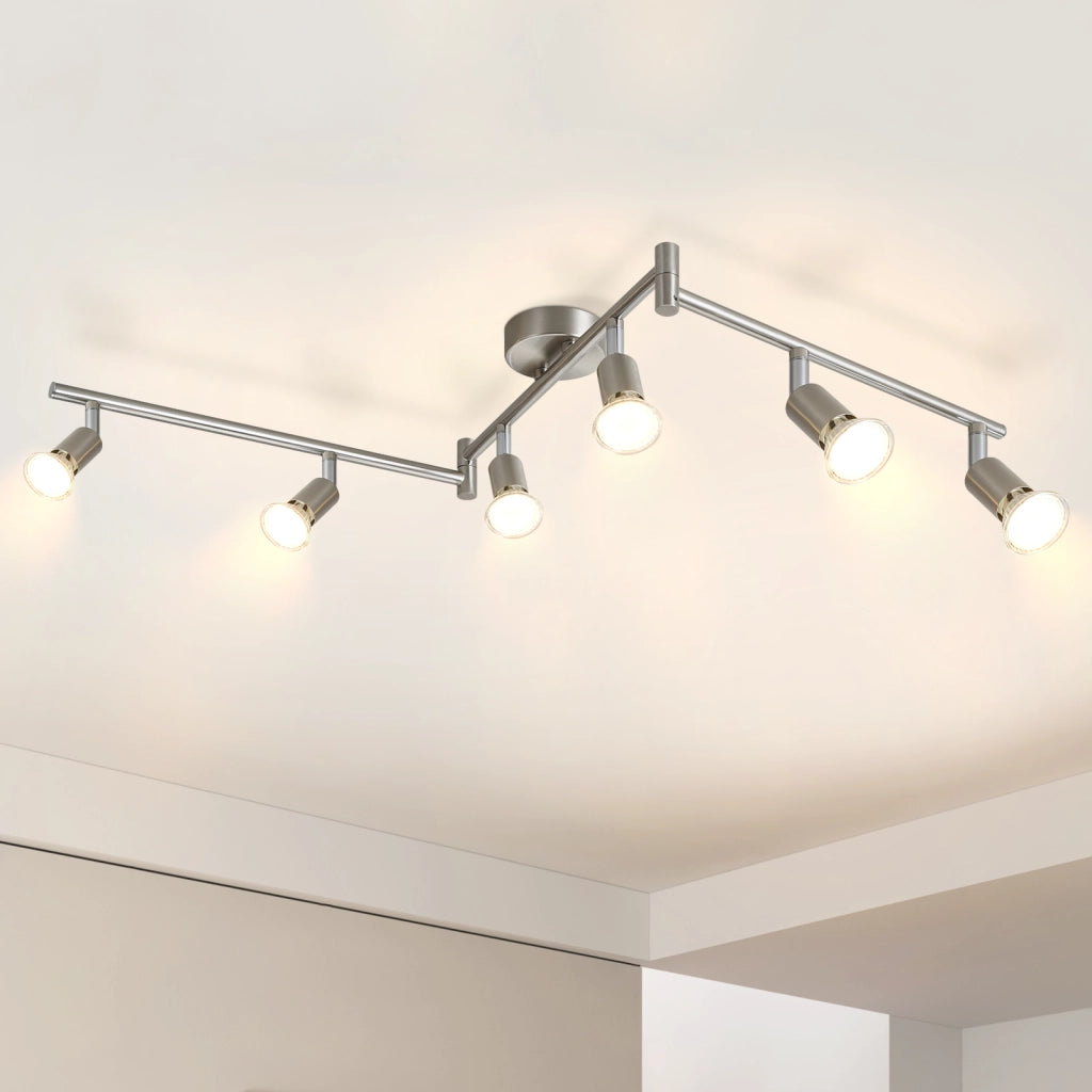 ZMH Faretto da soffitto a 6 luci - Plafoniera moderna GU10 faretto da soffitto soggiorno