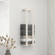 Portasciugamani Bianco 23x18x90 cm in Legno Massello di Pino 822398