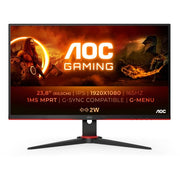 Aoc 24g2spu/bk monitor pc 60,5 cm (23.8") 1920 x 1080 pixel full hd nero, rosso