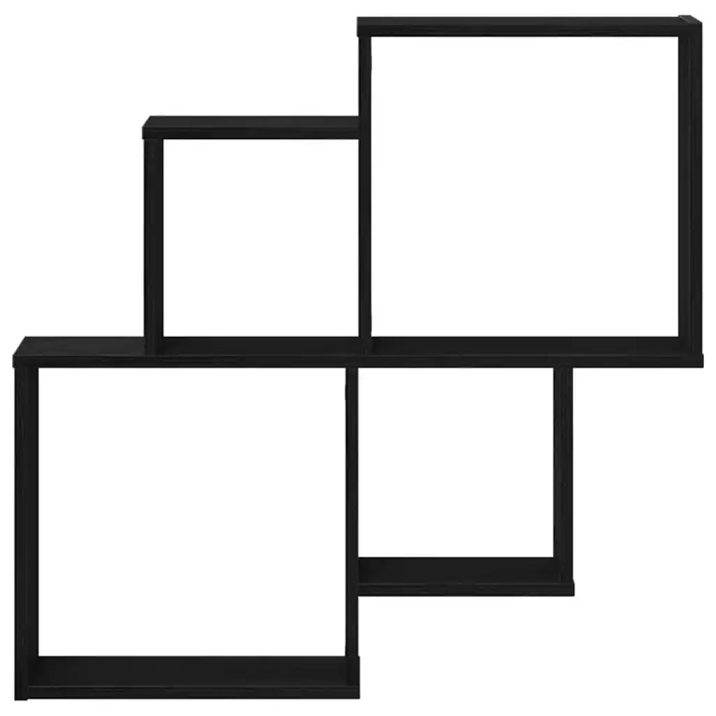 Scaffale da parete A parete Rovere Nero 80 x 15 x 78,5 cm 862654