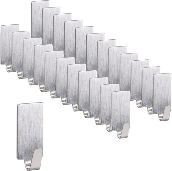 Set di ganci in acciaio inossidabile autofissanti da 24 per cucina e bagno