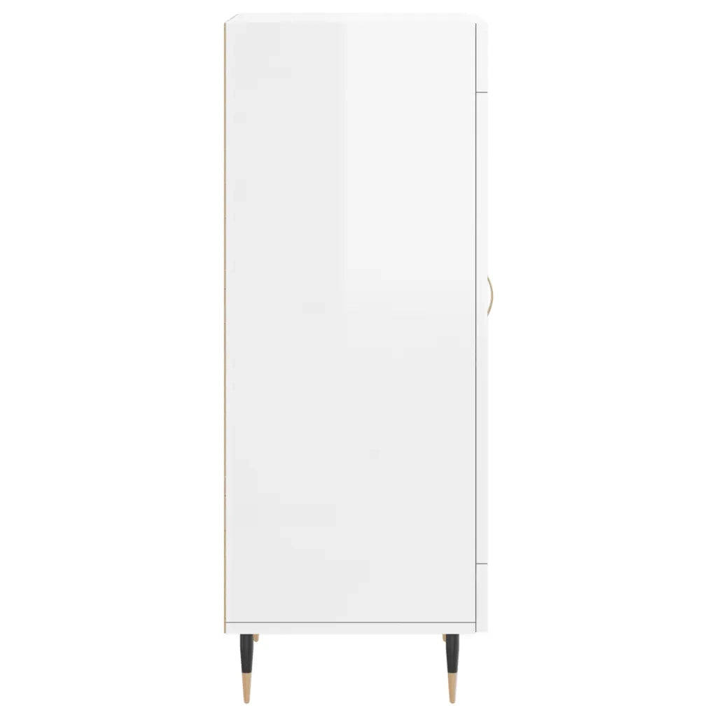 Credenza Bianco Lucido 34,5x34x90 cm in Legno Multistrato 830422